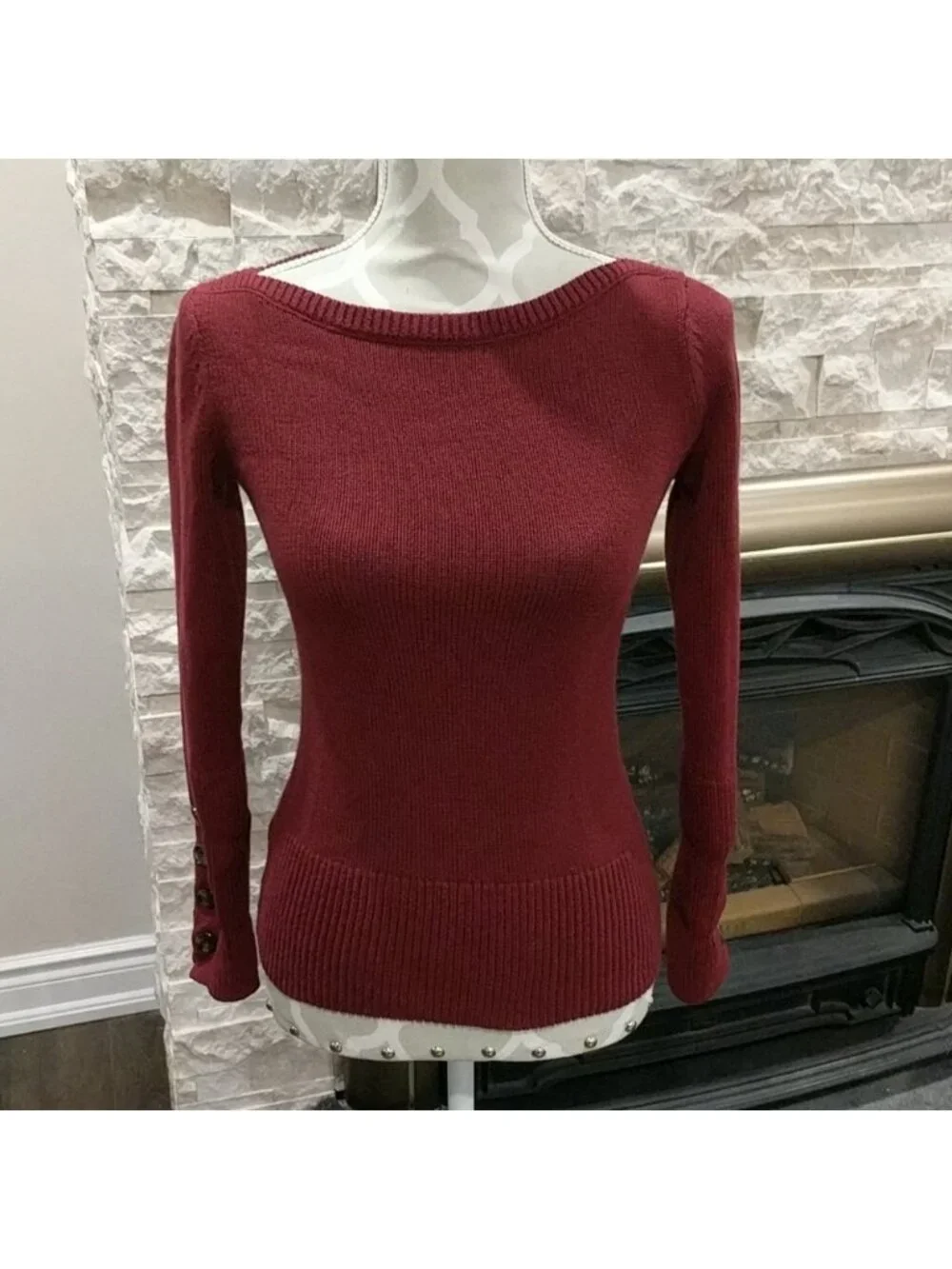 Ann Taylor maroon/burgundy wool blend sweater